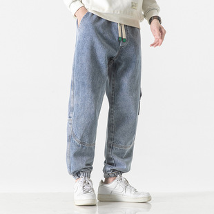 Jyf-g93 plus size M-8XL men's fashion brand loose ankle-length jeans