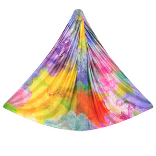 Wholesale 1 m long spot color pattern air yoga hammock home elastic hammock fabric silk
