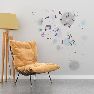 Cross-border Creative Notes Wall Stickers Children's Room Music Classroom Music Line Musical Instrument Room Wall Decoration Self-adhesive Stickers