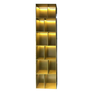 Stainless Steel Display Cabinet Decorative Cabinet Open Lattice Niche Exhibition Hall Steel Plate Cabinet Wine Cabinet Modern Simple Lattice Cabinet Villa