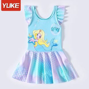 Children's Swimwear Ins New Girls' Baby's one-piece Princess Skirt Swimwear Girl's Quick-drying Sunscreen Swimsuit