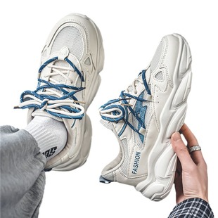 Men's Shoes Summer Breathable 2024 Men's Sports Leisure Running Deodorant Mesh Inner Height All-match White Torre Trendy Shoes