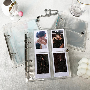Sparkling Transparent 3-Inch Photo Album Collector's Small Card Storage Book Movie Ticket Collection Photo Storage Book