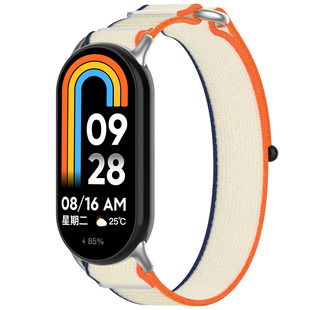 Применимо для Xiaomi Браслет 8 липучки нейлоновый ремешок MI band8NFC двухсегментный дикий обратный ремешок нейлон