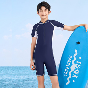 Boys' one-body swimming suit students professional training quick-drying sunscreen swimming suit group buying school teenagers customization