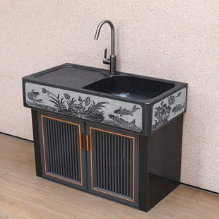 Outdoor Marble Stone Laundry Pool with Washboard Courtyard Granite Carving Table Basin Stone Sink Household Vegetable Washing Pool