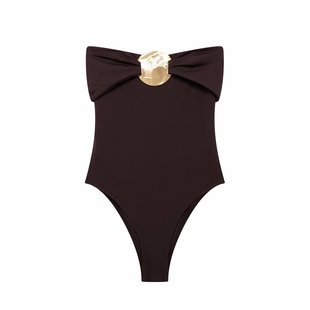 2024 Summer Women's European and American-style Metal Ornaments Sexy Slim-fit Tube-top Jumpsuit Tight Swimsuit 0167216