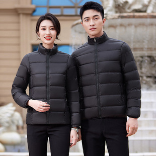 Professional men's and women's same down cotton-padded clothes mid-length thickened work clothes 4s store sales work clothes cotton-padded coat coat