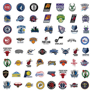 60 Nba Team Logo Stickers, Sports Graffiti Stickers, Luggage Helmets, Refrigerator Mobile Phone Stickers, Cross-Border Stickers