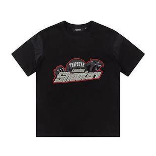Cross-border foreign trade Trapstar short-sleeved suit rainbow letters gradient towel embroidery loose casual shorts suit