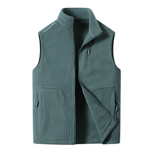 Factory direct cross-border new autumn and winter polar fleece vest men's warm plus size waistcoat fleece-lined thick vest tide