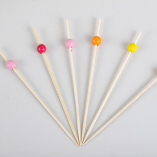 100 Creative Beaded Fruit Sticks Colorful Beaded Bamboo Sticks Disposable Household KTV Cocktail Sticks Dim Sticks