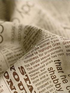 Export Japanese and Korean Newspaper Cotton Linen Fabric Linen Handmade DIY Fabric Sofa Curtain Tablecloth Pillow Fabric Linen
