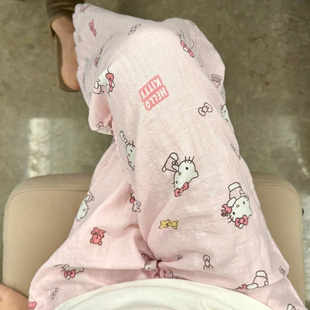 Летние новые пижамы розовые Hello Kitty с принтом свободного дома тонкие мультяшные повседневные брюки можно носить на улице