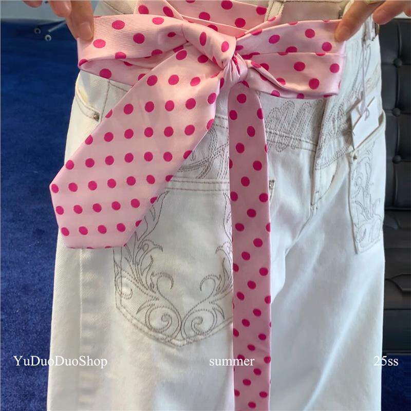 High-End Feel! Brown Polka Dot Tie, Korean Style, Lazy Vintage Old Money Style, Hand-Tied Fashionable Casual Neck Accessory