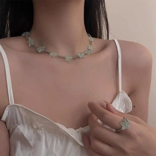 Mint Summer Niche Ins Sense Beaded Choker Necklace Accessories Seaside Star Necklace Clavicle Chain Tide Holiday