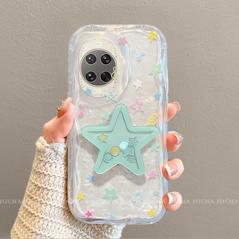 Full-coverage drop-proof silicone phone case for Huawei nova14 and nova13pro with musical notes and stars.