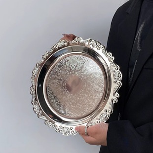 ♤ ♤ Chubbycat European Retro Palace Style Coaster Ins Embossed Metal Coaster Stainless Steel Pudding Cup Sweet