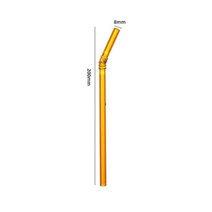 Wholesale color imitation corrugated 5 straight straw high borosilicate glass juice drink milk drink high color value straw