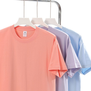 Chao brand ins heavyweight 230g shoulder drop pure white cotton short sleeve T-shirt men's and women's jacket loose crew neck T-shirt wholesale