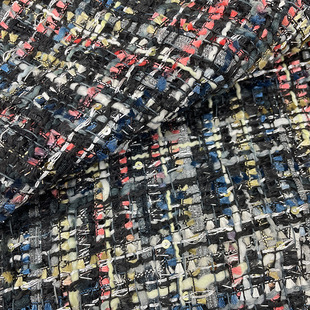 Factory Direct New Brilliant Silk Slub Woven Small Chanel Style Fabric Sequin Tweed Fashion Jacket Skirt Fabric