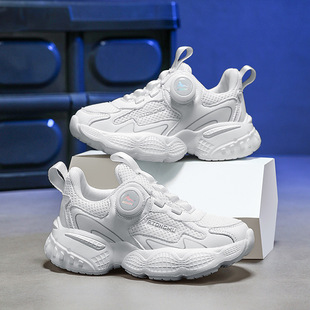 Astro Boy children's small white shoes 2024 autumn and winter mesh breathable black sneaker men's and women's casual button shoes