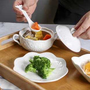 European-style Yuezi Club Ceramic Tableware Maternity Hospital One-person Soup Cup Bowl and Dish Tableware Meal-sharing suit Bowl and Dish