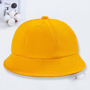 Children's yellow hat printed logo kindergarten dome basin hat student sun hat cute ball hat sun protection fisherman hat