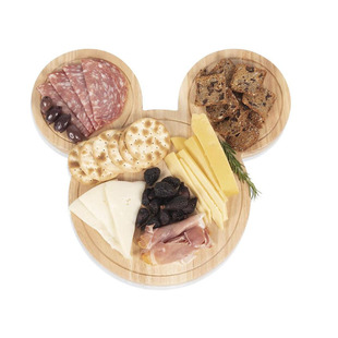 Wooden chopping board Mickey Mouse shape cheese board with knife Western steak cheese cutting board rubber wood fruit cutting board