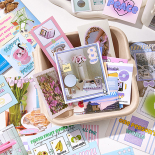Sujian Chengpin space-time mail series-stickers package Korean Creative Journal material DIY decorative stickers 4 models