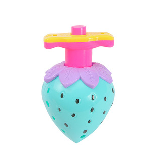 Children's Cartoon Torsion Luminous Strawberry Top Launching Toys Stall Toys Wholesale Night Market Kindergarten Gifts