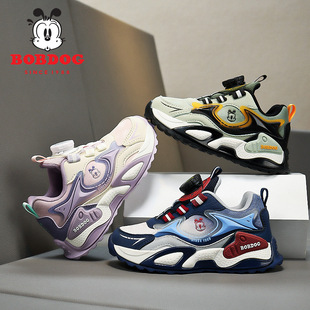 Babu Bean Children's Shoes 2024 Spring and Autumn New Leather Waterproof Baotou Wear-resistant Button Shoes for Boys and Girls Children's sneaker