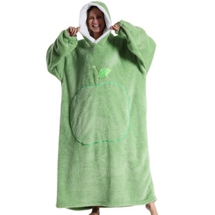 Amazon New Lazy Blanket TV Blanket Outdoor Cold-proof Hooded Home Clothes Solid Color Plus Long Sleeve Thickened Couple