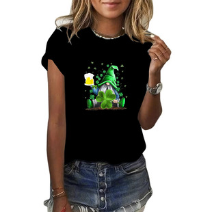 2024 fashion new European and American cross-border 3d printing gradient short sleeve T-shirt ladies T-shirt