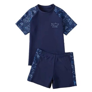 Chubby Boys Swimsuit Boys' Plus Size 2024 New Split Teenager Chubby Boys Children Swimsuit Set