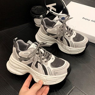 7.5CM Double Layer Thick Bottom Increased Torre Shoes Women's 2025 New Spring Mesh Breathable All-match sneaker