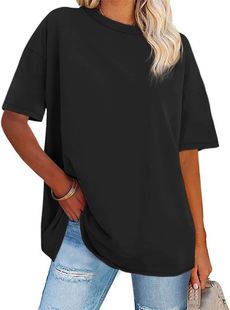 Womens Oversized Tshirt Graphic Tees Crew Neck Summer Short