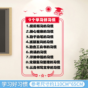 Junior and Senior High School classroom layout rating bar class convention decorative stickers inspirational slogan cultural wall stickers