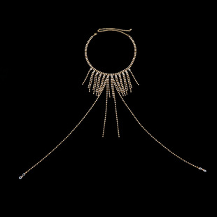 Domila Moonlight Lover Shiny Rhinestone Tassel Bikini Sexy Chain Necklace Women's Chest Chain Sexy Underwear Accessories
