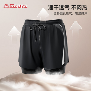 Kappa Men's Swimming Trunks Men's Three-piece Set Anti-embarrassment Goggles Swimming Cap Adult plus size Swimming Equipment Complete Set