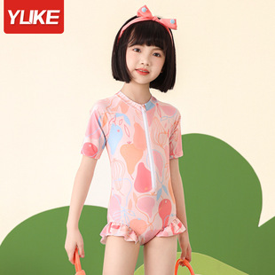 Children's swimsuit new men's quick-drying sunscreen one-piece swimsuit big children's female swimsuit baby hot spring swimsuit wholesale
