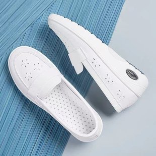 Nurses Shoes Women's Summer Hollow Soft Sole Non-slip Non-tiring Foot Height-increasing Breathable Medical Work Shoes Hole White Shoes