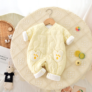 [New in Autumn] Baby's Cotton-padded jumpsuit Spring and Autumn Newborn Warm Hakha Clothes Newborn Baby's Autumn and Winter Clothes