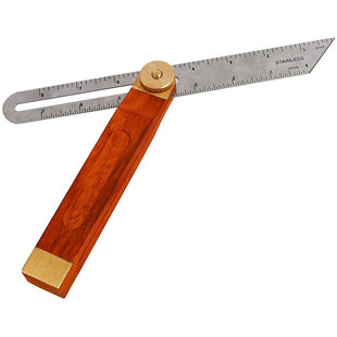 Hardware measuring tool red wooden handle movable angle ruler oblique angle Ruler 9 inch stainless steel ruler body Adjustable angle