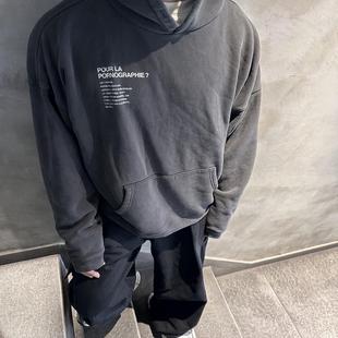 ERD Melancholy Rich Second Generation Retro Trend Washed Heavy Loose Hooded Sweatshirt Autumn Jacket for Men and Women
