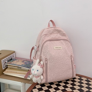 Schoolbag Female College Students Niche Design Sense Bubble Style Japanese Sweet Girl's Backpack Casual Bag Middle School Students