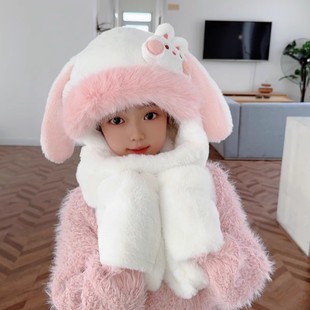 Kulomi Hat Scarf Gloves One-piece Cap Thickened Warm Ears Moves Boys Plush Ear Protection Cap Winter