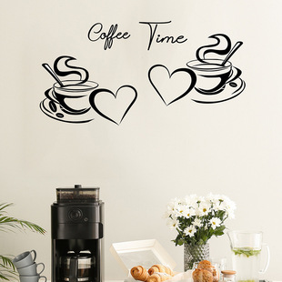 GJH170 креативная чашка для кофе Cofee TIME атмосфера кафе декоративная наклейка на стену оптом самоклеящаяся