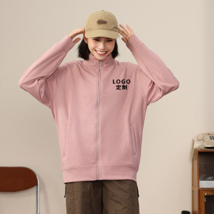 350g solid color stand collar sweater thin waffle coat couple cardigan trend all-match long sleeve top in stock