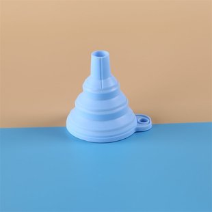Gray Folding Funnel Mini Food Grade Silicone Folding Telescopic Long Neck Liquid Packing Silicone Material